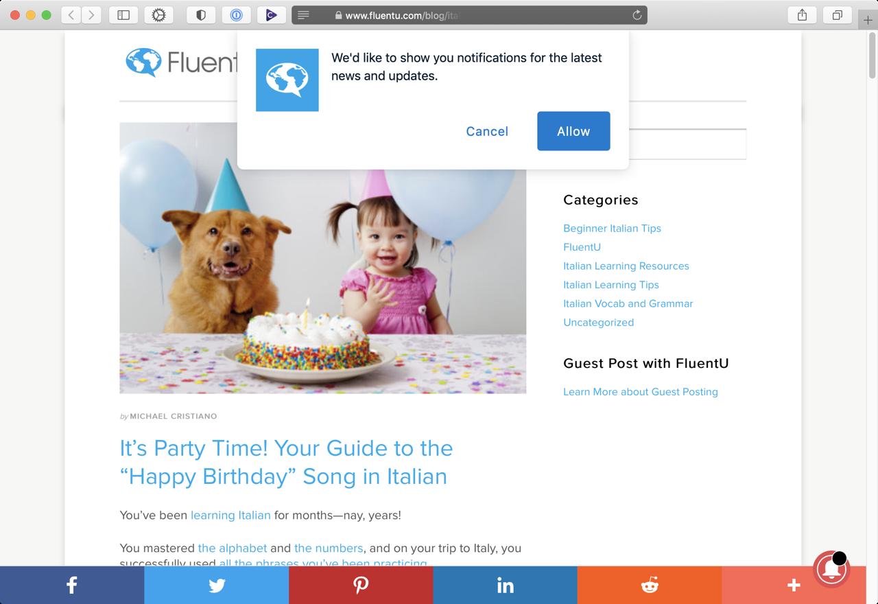 Screenshot Safari It s Party Time Your Guide to the  Happy Birthday Song in Italian | FluentU Italian
